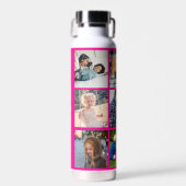 フォトコラージモノグラムパーソナライズされたピモダンンク ウォーターボトル (正面)