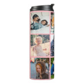 フォトコラージモノグラムパーソナライズされたモダン赤面 タンブラー (回転左)