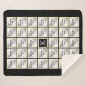 フォトコラージモノグラムブラック金ゴールドフレーム34写真 シェルパブランケット (正面(横))