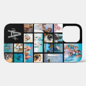 フォトコラージモノグラム名17写真ブラックケース – M Case-Mate iPhoneケース (裏面 (横))