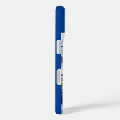 フォトコラージモノグラム名17写真ブルー Case-Mate iPhoneケース (裏面 / 右)