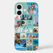 フォトコラージモノグラム名17写真ミントグリーン Case-Mate iPhoneケース (裏面)