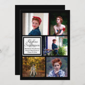 フォトコラージモノグラム高校卒業 招待状 (正面/裏面)