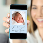 フォトコラージュありがとう男の赤ちゃん誕生 案内状