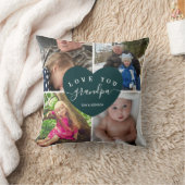 フォトコラージュおじいちゃんギフトファミリーパーソナライズされた4 クッション (ブランケット)