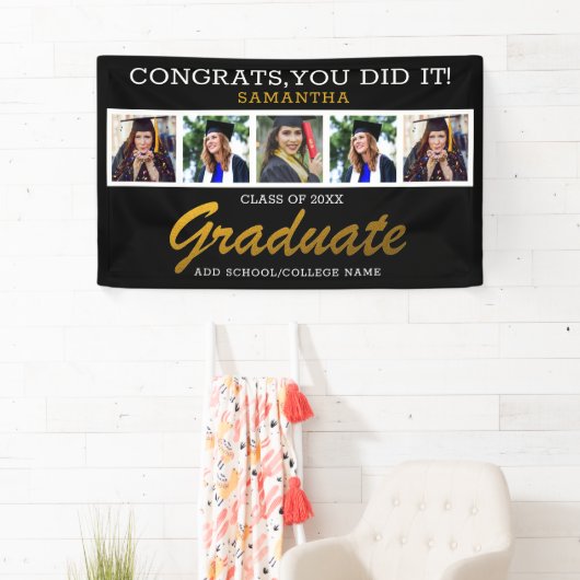 フォトコラージュおめでとう2025年卒業5名 横断幕 (インサイチュ)