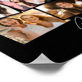 フォトコラージュおもしろいパーソナライズされた白黒メモリ ポスター (角)