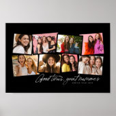 フォトコラージュおもしろいパーソナライズされた白黒メモリ ポスター (正面)