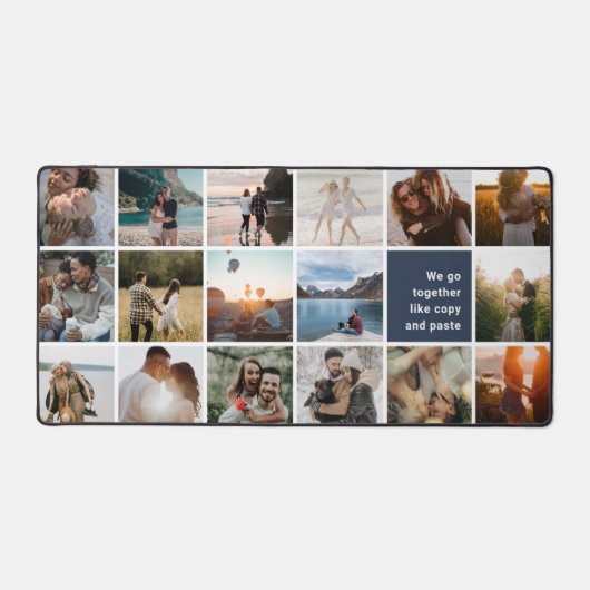 フォトコラージュおもしろいロマンチック引用文 デスクマット (正面)