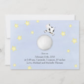 フォトコラージュかわいい牛が月を飛び越えた 案内状 (裏面)