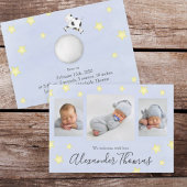 フォトコラージュかわいい牛が月を飛び越えた 案内状