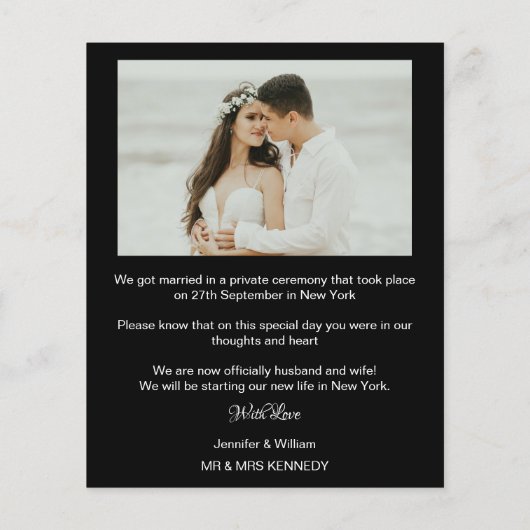 フォトコラージュたった今結婚しました結婚の発表 (裏面)