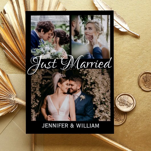 フォトコラージュたった今結婚しました結婚の発表