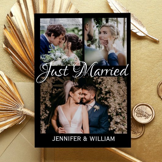 フォトコラージュたった今結婚しました結婚の発表 招待状