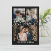 フォトコラージュたった今結婚しました結婚の発表 招待状 (スタンド正面)