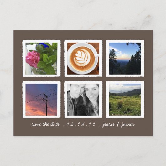 フォトコラージュで日付を保存 案内ポストカード (正面)