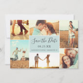 フォトコラージュで日付フラットカードを保存 |淡い水色 セーブザデート (正面)