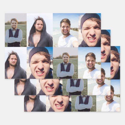 フォトコラージュで顔をオン ラッピングペーパーシート (セット)