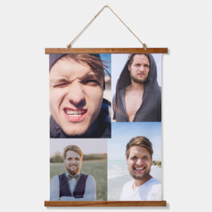 フォトコラージュで顔を 吊り下げ型タペストリー