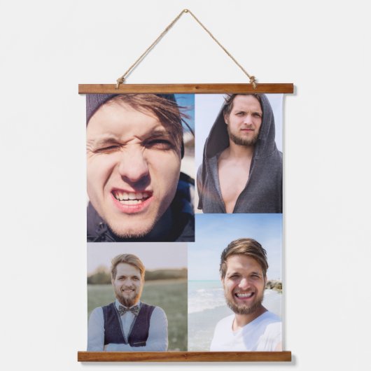 フォトコラージュで顔を 吊り下げ型タペストリー (正面)