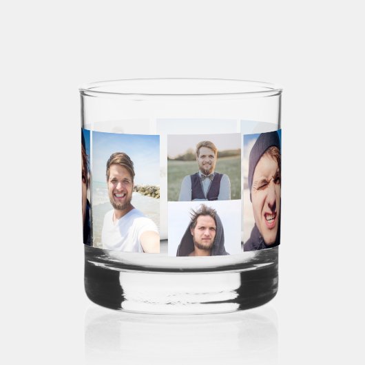 フォトコラージュで顔をA ウイスキーグラス (裏面)