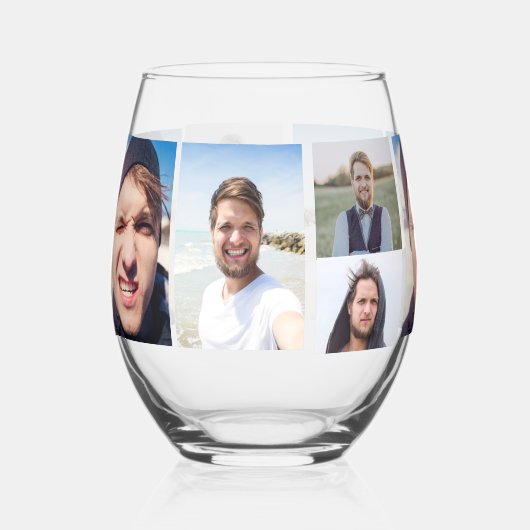 フォトコラージュで顔をA ステムなしワイングラス (正面)