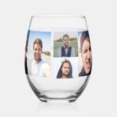 フォトコラージュで顔をA ステムなしワイングラス (裏面)