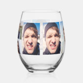 フォトコラージュで顔をA ステムなしワイングラス (右)