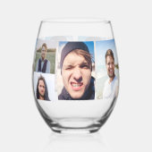 フォトコラージュで顔をA ステムなしワイングラス (左)