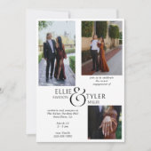 フォトコラージュとオーバーサイズアンパサンド婚約 招待状 (正面)