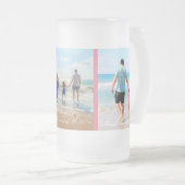 フォトコラージュとカスタム文字パーソナライズされた フロストグラスビールジョッキ (正面右)