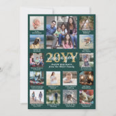 フォトコラージュとキャプション年間の緑と金ゴールド シーズンカード (正面)