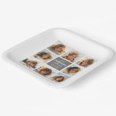 フォトコラージュとグレーセンター文字領域 ペーパープレート (傾斜あり)