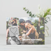 フォトコラージュとハートハッピーバースデー カード (スタンド正面)