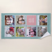 フォトコラージュとパステルカラーとカスタム文字 ビーチタオル (正面)