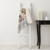 フォトコラージュと孫カスタムの名前 |グレー シェルパブランケット (インサイチュ)