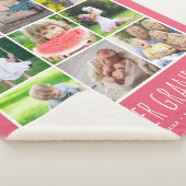 フォトコラージュと孫カスタムの名前 | ピンク シェルパブランケット (3/4)