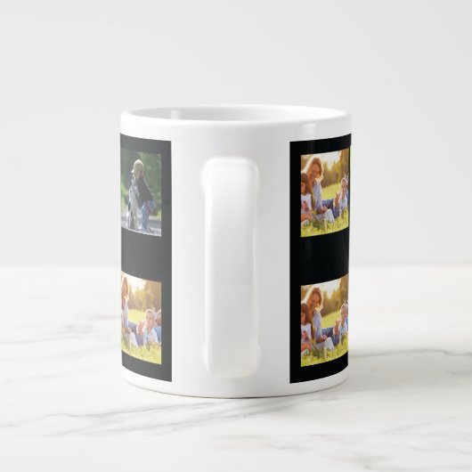 フォトコラージュと文字の巨大なコーヒーmuをパーソナライズ ジャンボコーヒーマグカップ (裏面)