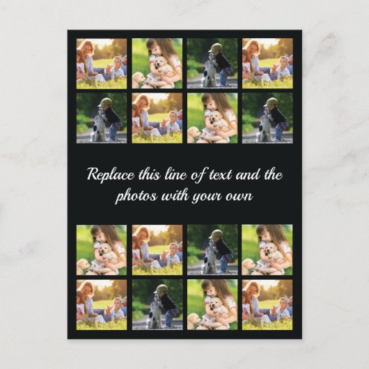 フォトコラージュと文字アナウンスの個人用設定 案内ポストカード (正面)