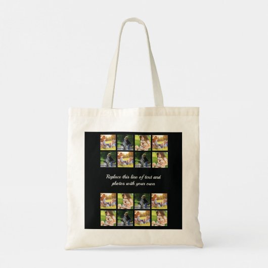 フォトコラージュと文字トートバッグのパーソナライズ トートバッグ (裏面)