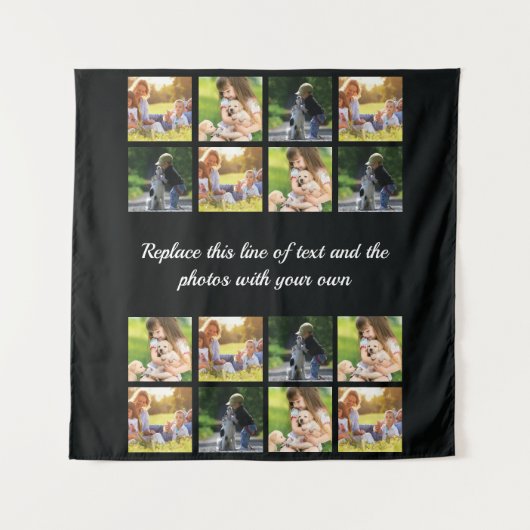 フォトコラージュと文字 タペストリー (正面)