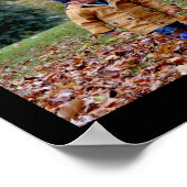 フォトコラージュと秋テーマ白黒 ポスター (角)