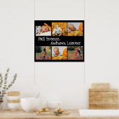 フォトコラージュと秋テーマ白黒 ポスター (キッチン)