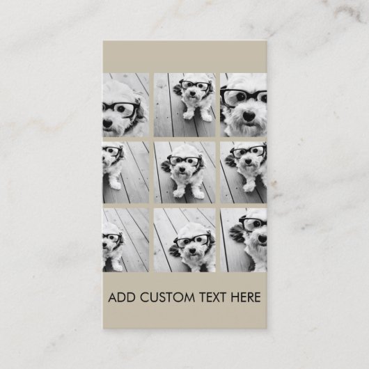 フォトコラージュと9つの正方形の写真 – Taupe 名刺