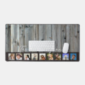 フォトコラージュのウッドルックファミリー名 デスクマット (キーボード&マウス)