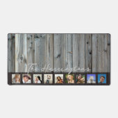 フォトコラージュのウッドルックファミリー名 デスクマット (正面)