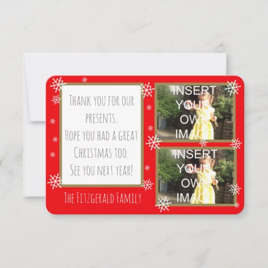 フォトコラージュのカスタムパーソナライズされた、 サンキューカード (正面)