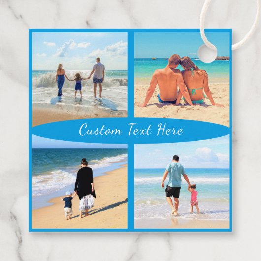 フォトコラージュのギフトラベルとカスタム文字 フェイバータグ (裏面)