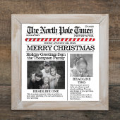 フォトコラージュのクリスマスお洒落新聞 ポスター