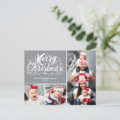 フォトコラージュのクリスマスの願い休日 ポストカード (スタンド正面)